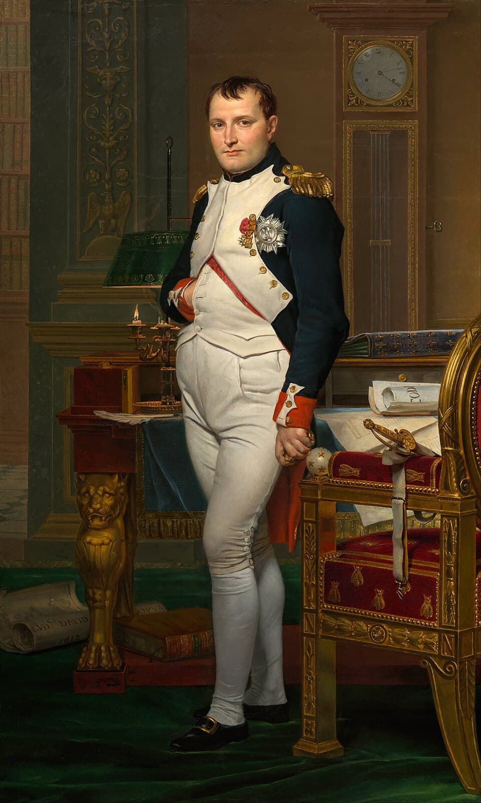 Napoleon Bonaparte in his study, painted by Jacques-Louis David